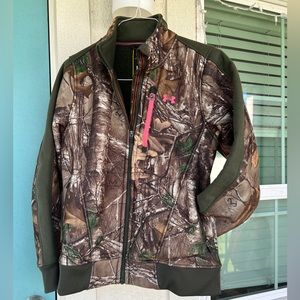 Real tree Camo jacket - Under Armor - Fleece - pink accents